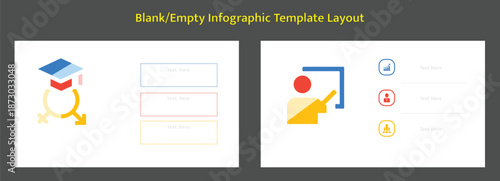 Blank infographic template with education gender concepts and presentation elements