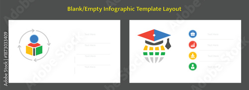 Empty education infographic layout template for customizable presentations