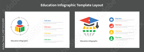Modern education infographic presentation template for academic concepts