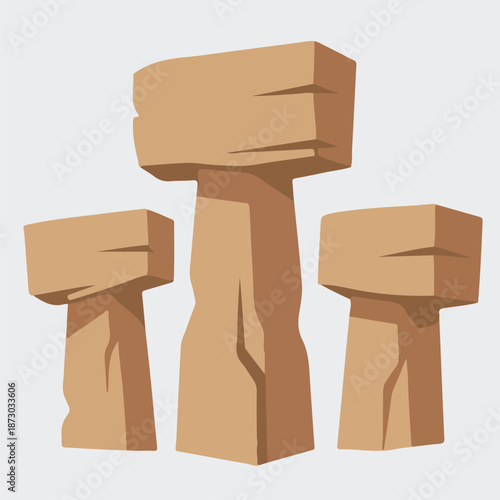 GOBEKLI TEPE STONES ON WHITE ISOLATED BACKGROUND