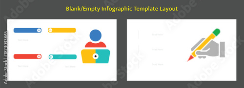 Empty education infographic template with numbered options and writing tool