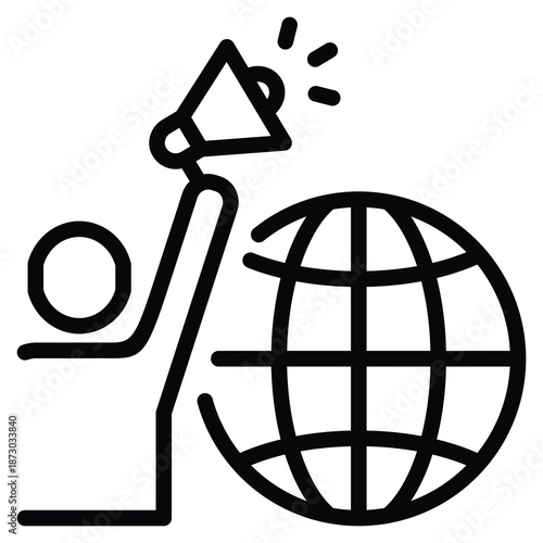 Public Relations Icon Line Vector Illustration