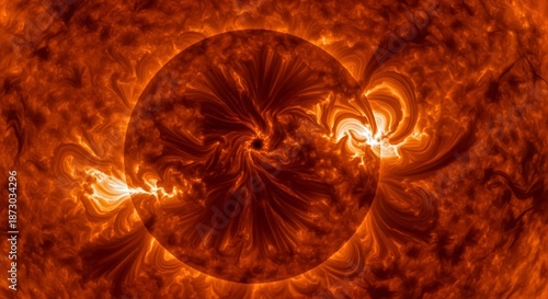 Wallpaper Mural Fiery solar surface erupts with plasma flares and magnetic activity. Torontodigital.ca