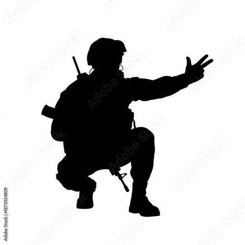 Soldier silhouette in combat stance