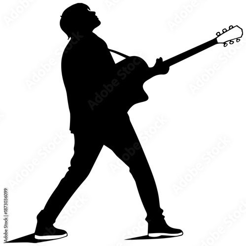 Guitar Player Silhouette – Music Performance and Rock Concept