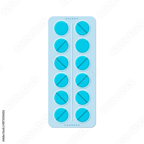 Blister pack of blue pills