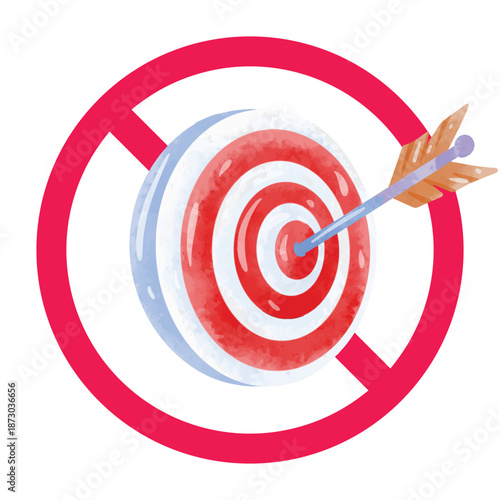 No target sign, forbidden target sign, do not use target symbol, vector illustration