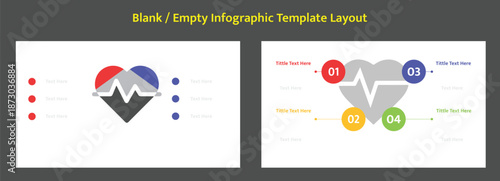Empty health heart infographic presentation template