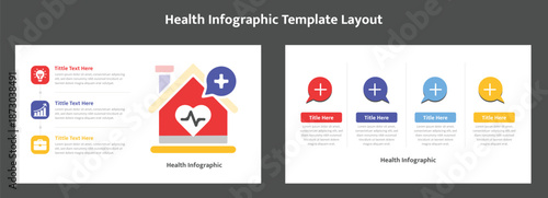 Medical infographic template, healthcare data visualization, process flow, icons