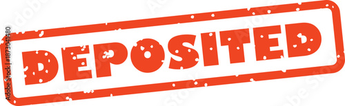 Grunged red deposited stamp