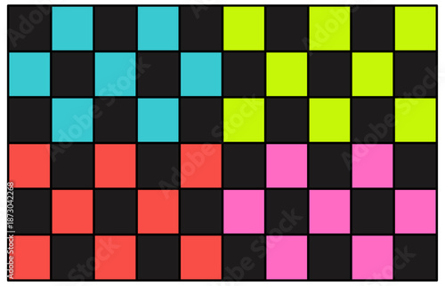 カラフルな市松模様のパターン背景イラスト