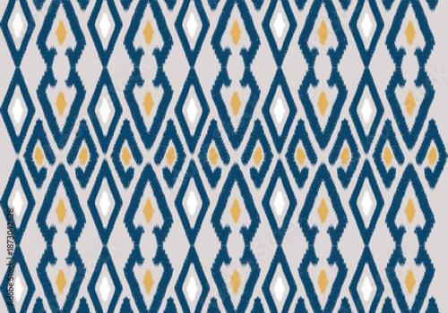 Knitting seamless patterns. Geometric knitted yarn pattern design for wrapping, fabric pattern. Colorful textile and silk pattern for background, wallpaper. Asia knitted fabric pattern for decoration.