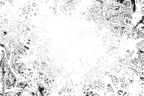 Abstract Black and White Topographic Ink Texture Background