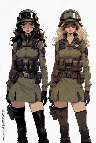 Soldates en uniforme stylisé