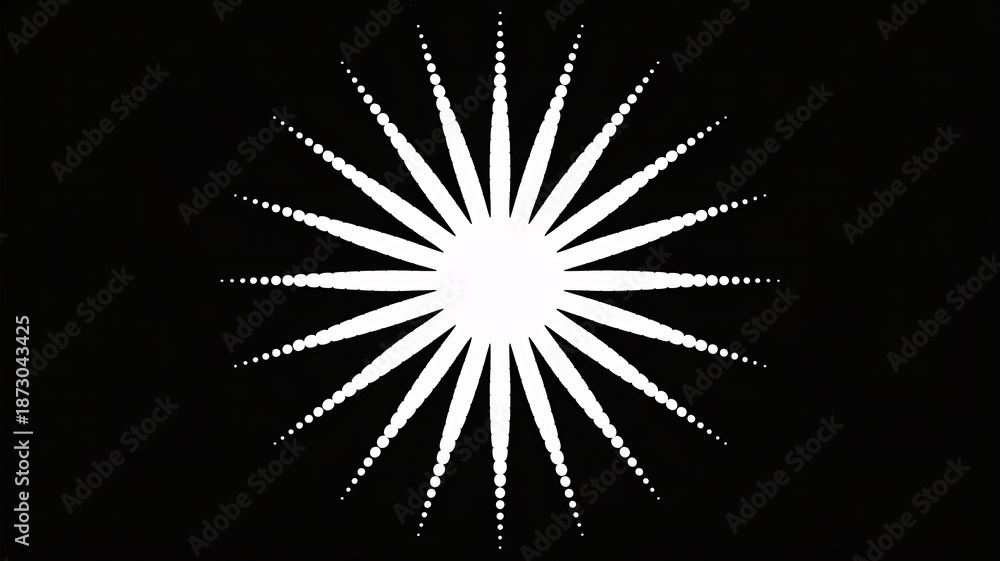 Fototapeta premium Stunning white starburst graphic on black background