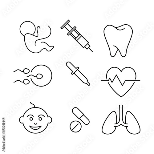 Medical Line Icon set logo EPS template icons vector illustration transparent background