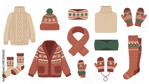 Cozy Winter Knitted Clothing Collection for Cold Weather.