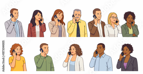 Characters connecting with the world and consuming content via social networks.