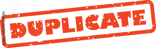 Gruny red duplicate stamp isolated on transparent background