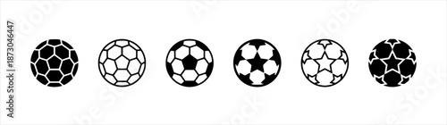 Vector Illustration of Soccer Ball Icon in Black and White
