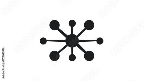 Black Atom Molecule Structure Illustration Design.