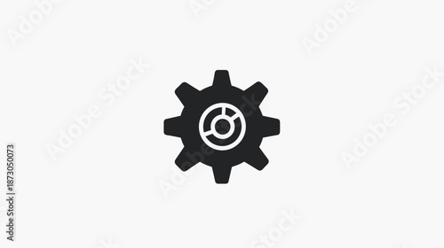 Black Gear with White Cog Icon.