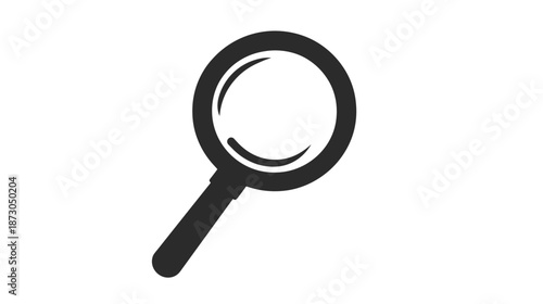 Black Magnifying Glass Icon Symbol.