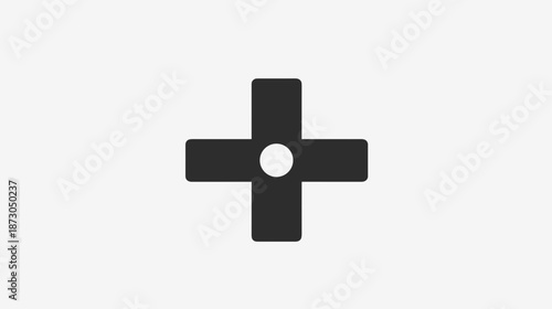 Black Medical Cross Symbol Icon.
