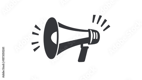 Black Megaphone Icon Loudspeaker Illustration.