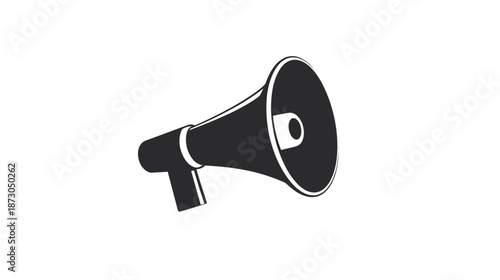 Black Megaphone Icon Simple Design.