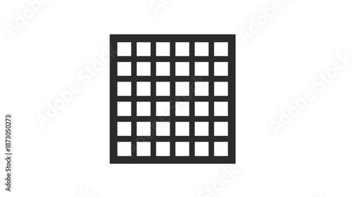 Black Metal Grid Pattern on White.