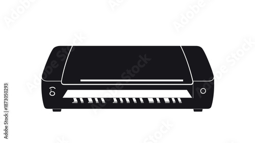 Black Modern Flatbed Document Scanner Device.