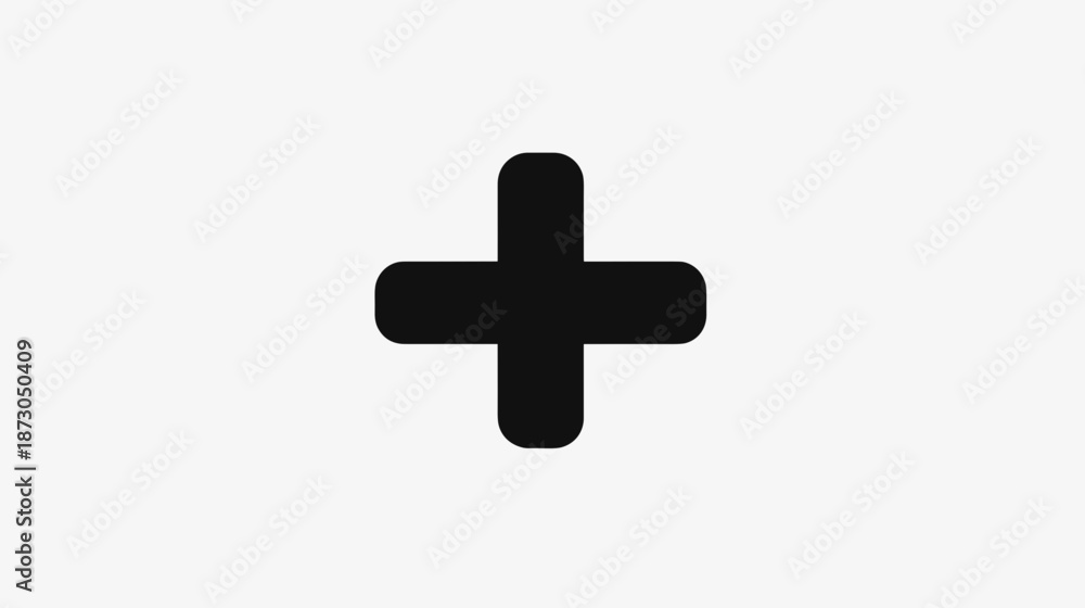 Fototapeta premium Black Plus Sign Symbol Icon.