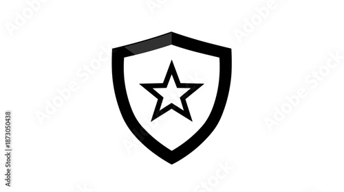 Free Download Black Shield with Star Emblem Design. - GFXLoad