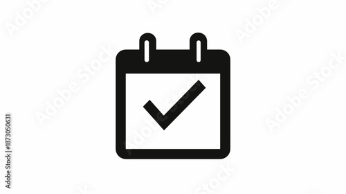 Calendar Icon with Checkmark Symbol.
