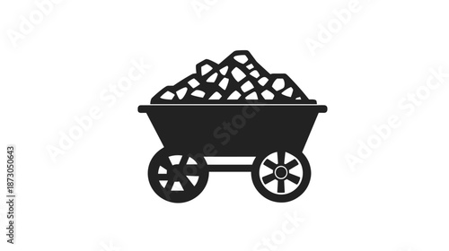 Cart Filled with Coal and Rocks.