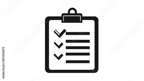 Clipboard Icon with Checklist and Checkmarks.