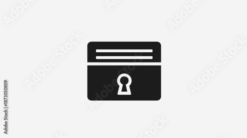 Credit Card with Keyhole Icon Secure Payment.