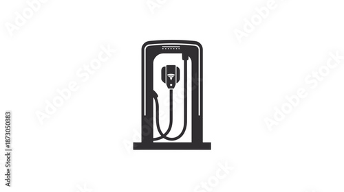 Electric Vehicle Charging Station Illustration.