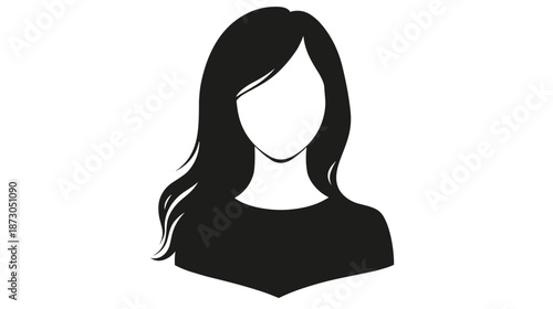 Illustration of a woman with long hair.
