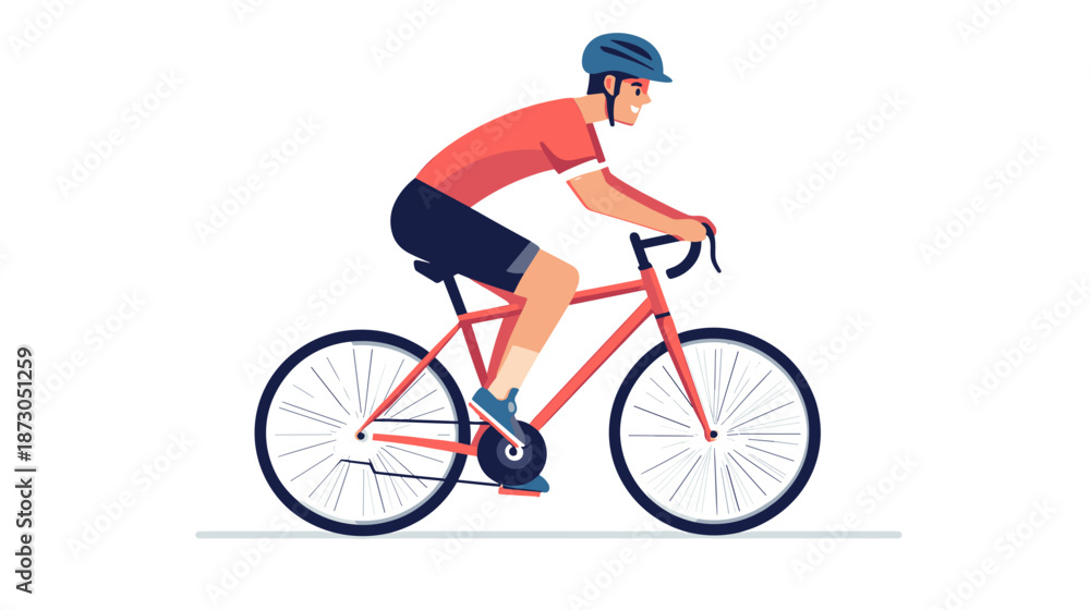 Obraz premium Man Riding Bicycle Illustration.