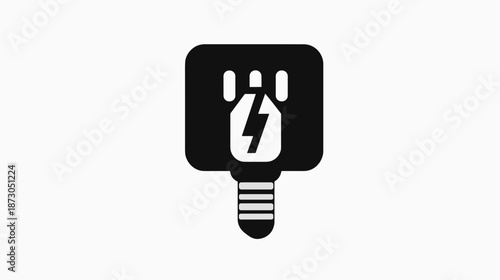 Light Bulb with Lightning Bolt Symbol 1.
