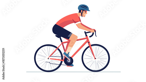 Man Riding Bicycle Illustration.
