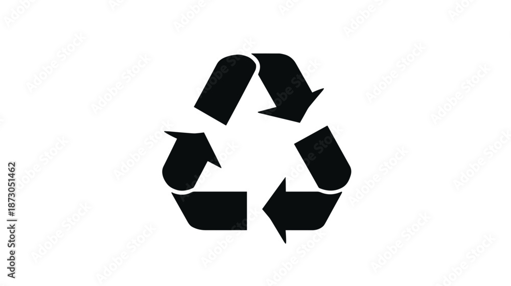 Fototapeta premium Recycling Symbol Black Arrows Circle Logo.