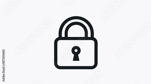 Padlock Icon with Keyhole and Shackle.
