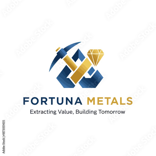 Fortuna Metals Logo with Diamond and Hammer.