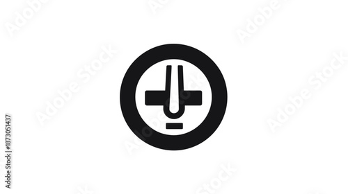 Power Button Icon on White Background.