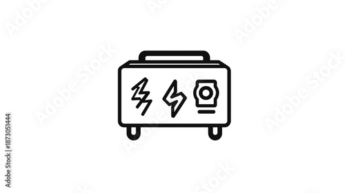 Portable Generator with Lightning Bolt Symbols.