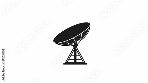 Satellite Dish Telecommunications Equipment Illustration.