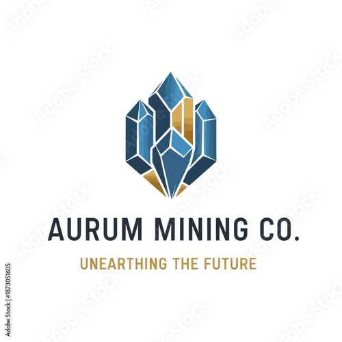 Aurum Mining Co Logo Design Element.
